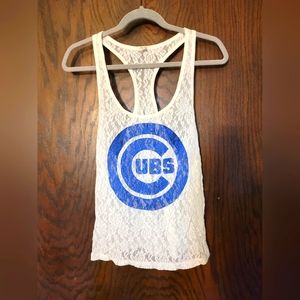 VS PINK CHICAGO CUBS LACE TANK TOP